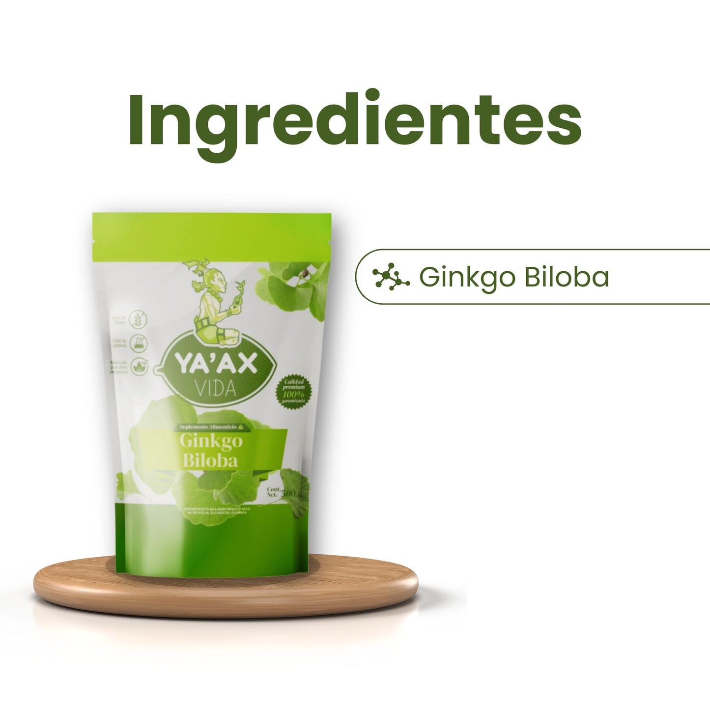 Ginkgo Biloba 500g Puro En Polvo 100%