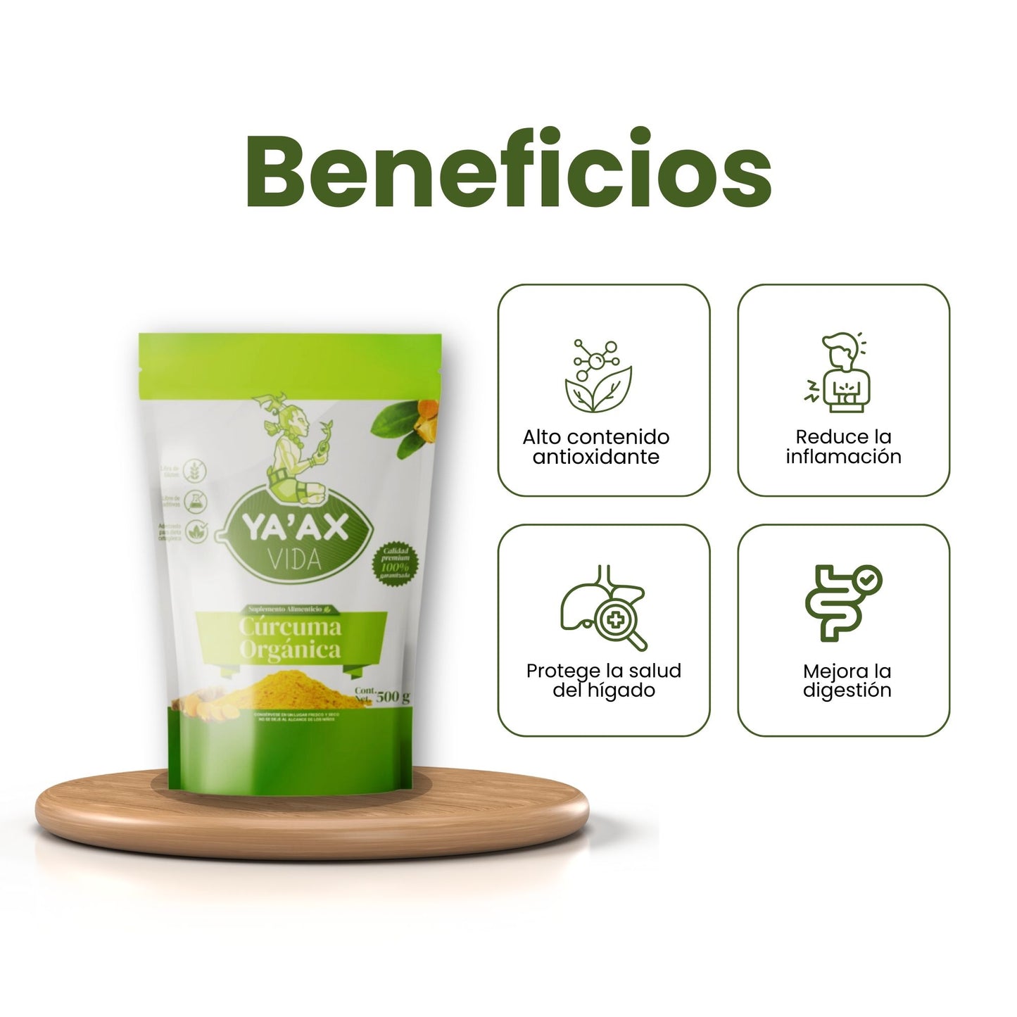 Cúrcuma Orgánica En Polvo 100% Natural 500g