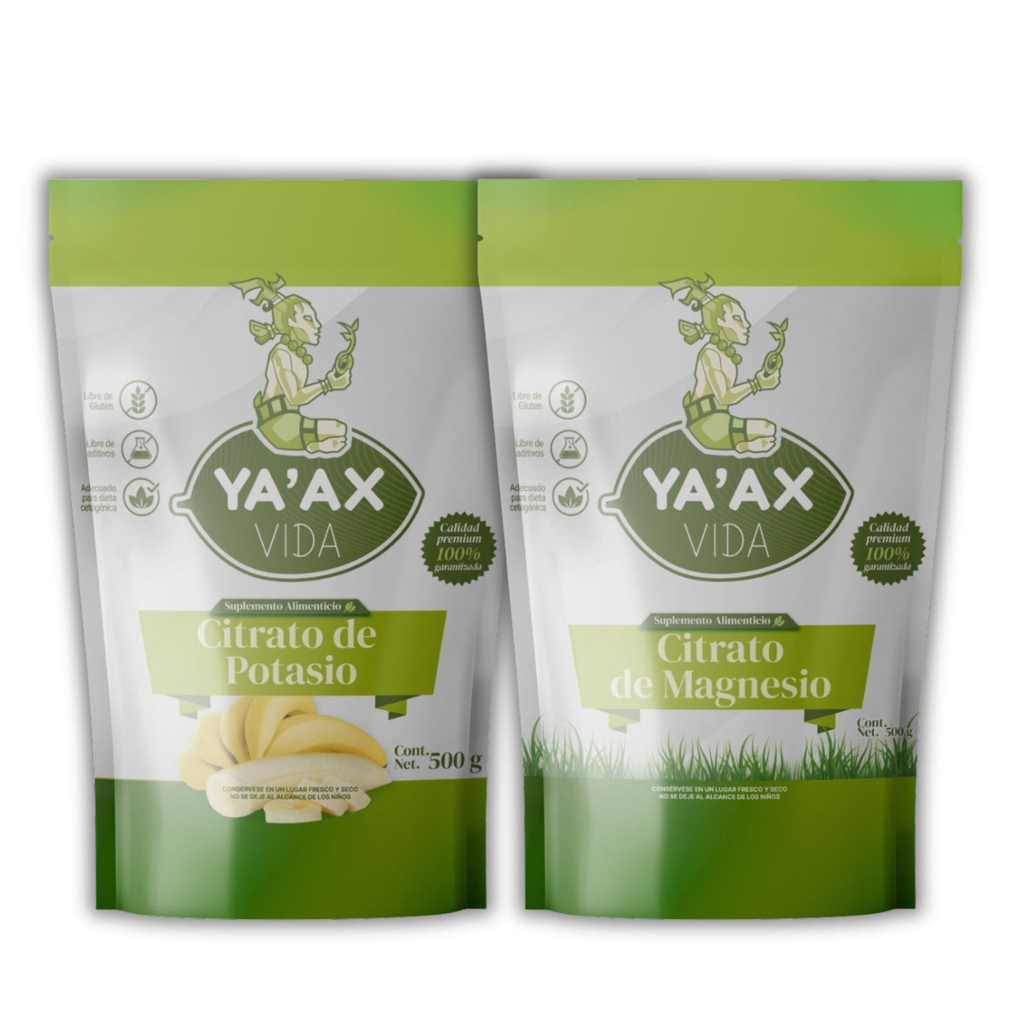 Combo Citrato de Magnesio y Potasio 500 grs c/u