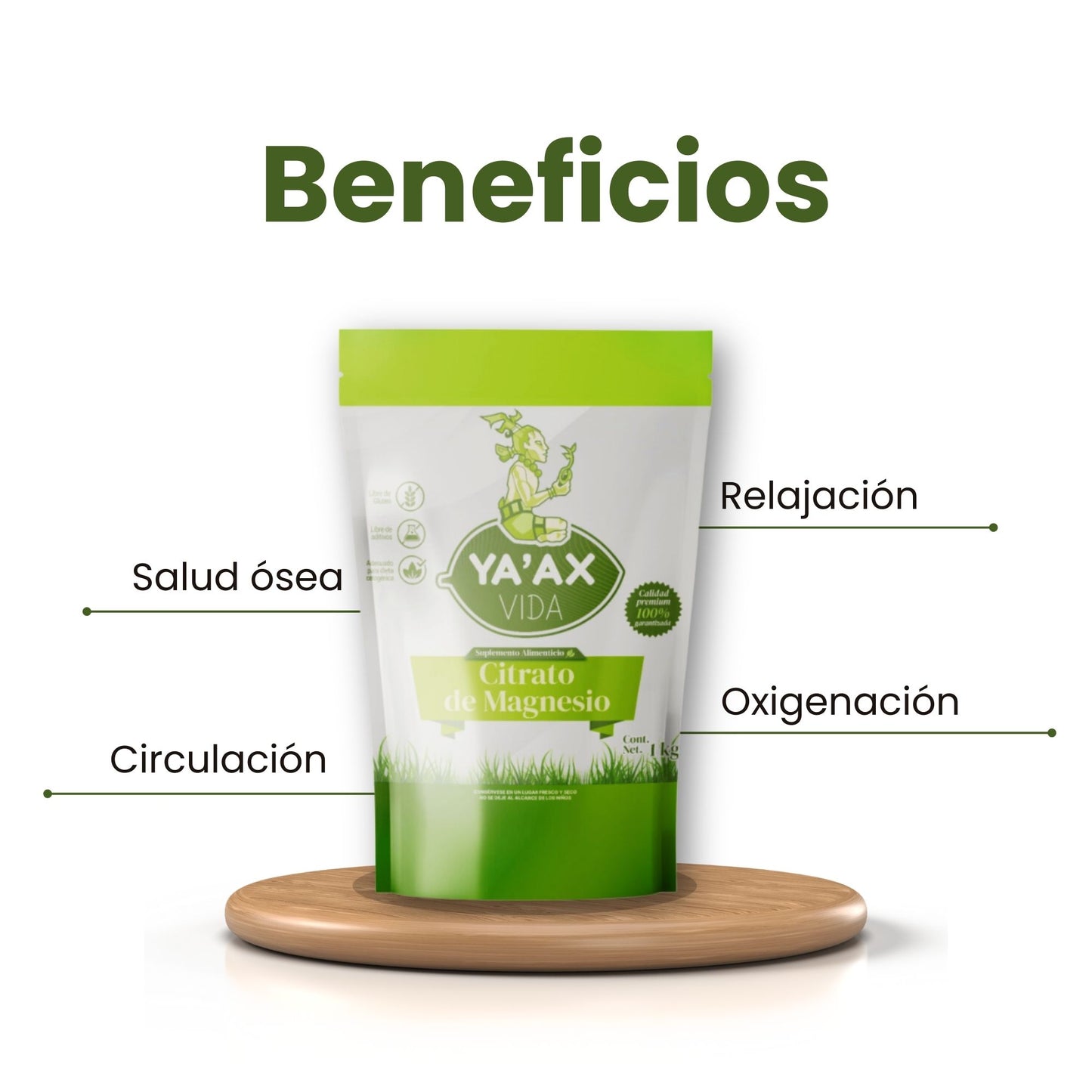 Citrato De Magnesio 1 Kilo Polvo Ya'ax Vida 100% Puro