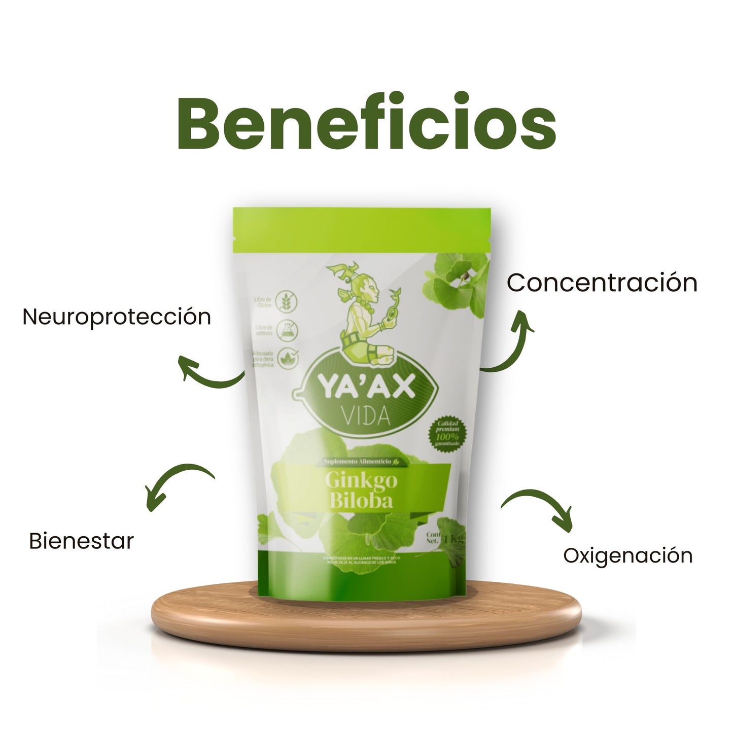 Ginkgo Biloba 1 Kilo Puro En Polvo 100%