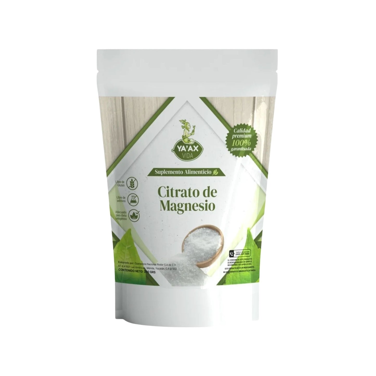 Citrato De Magnesio 250gr Polvo Ya'ax Vida 100% Puro