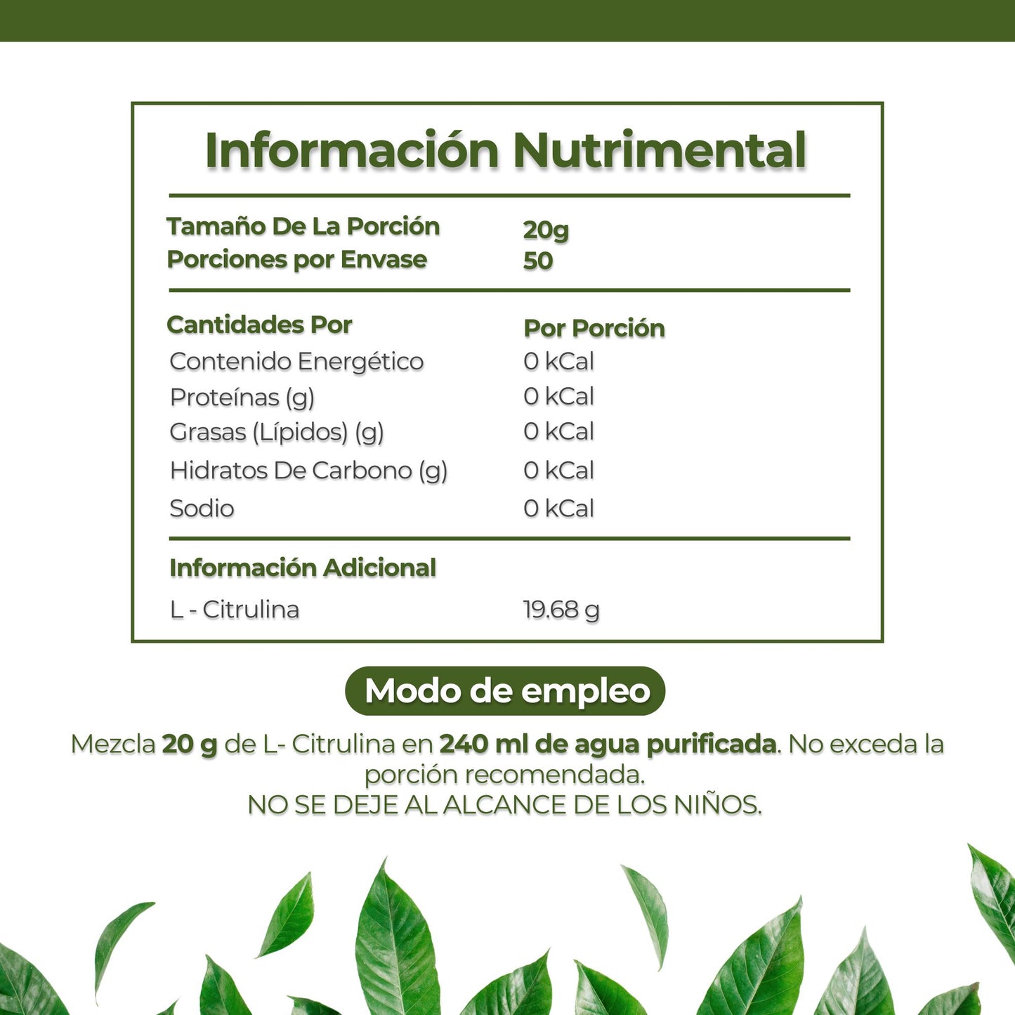 L-citrulina Polvo 1 Kilo Pura 100%