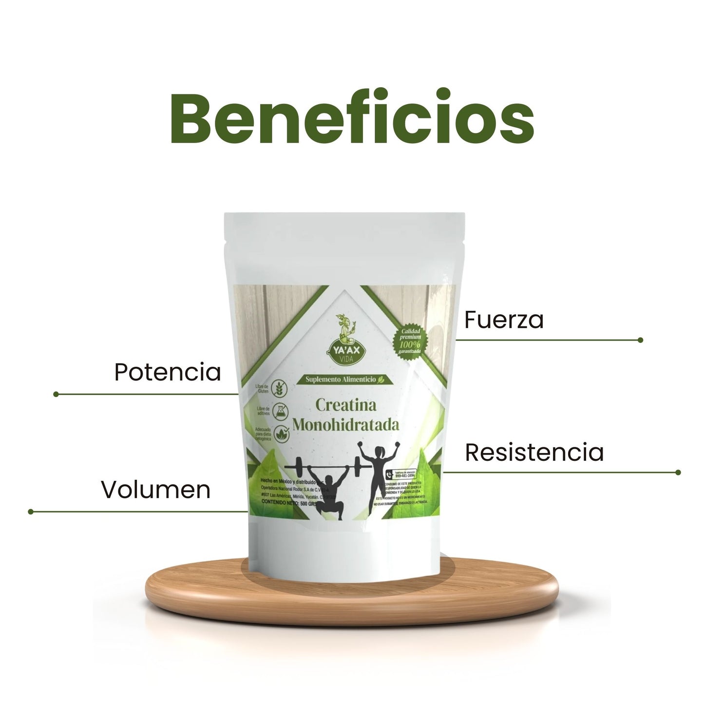 Creatina Monohidratada 500 grs Polvo 100% Pura