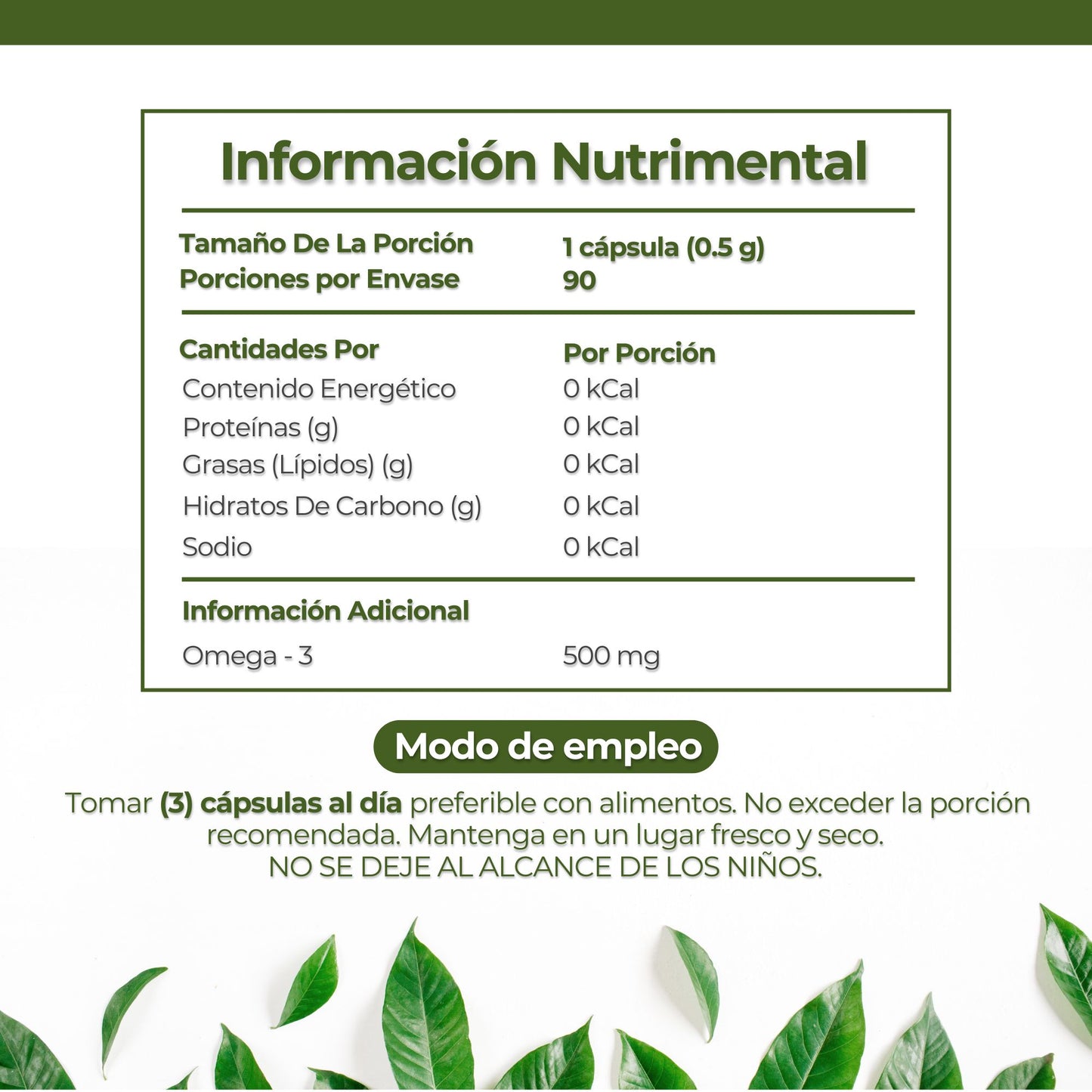 Omega 3 Premium 90 Capsulas 500 Mg Ya' Ax Vida 100% Puro