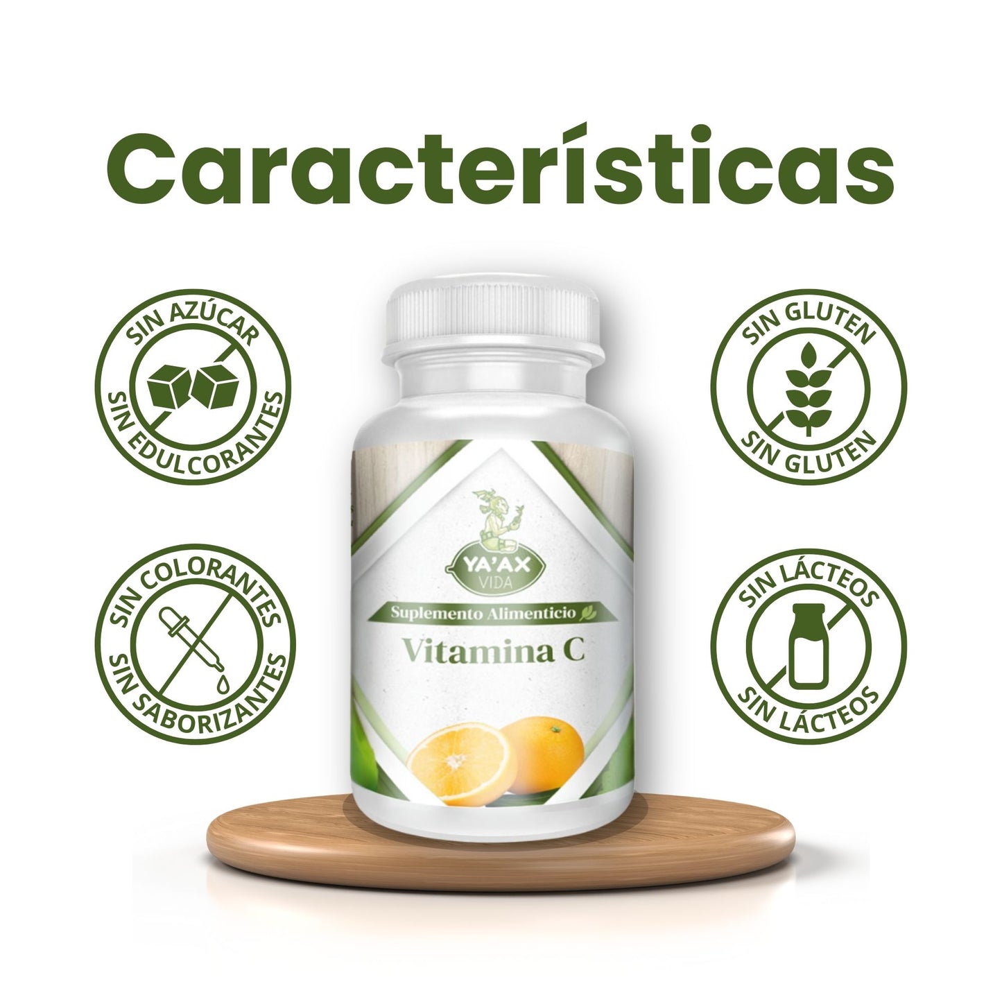 Vitamina C Premium 90 Capsulas 500 Mg Ya' Ax Vida 100% Puro