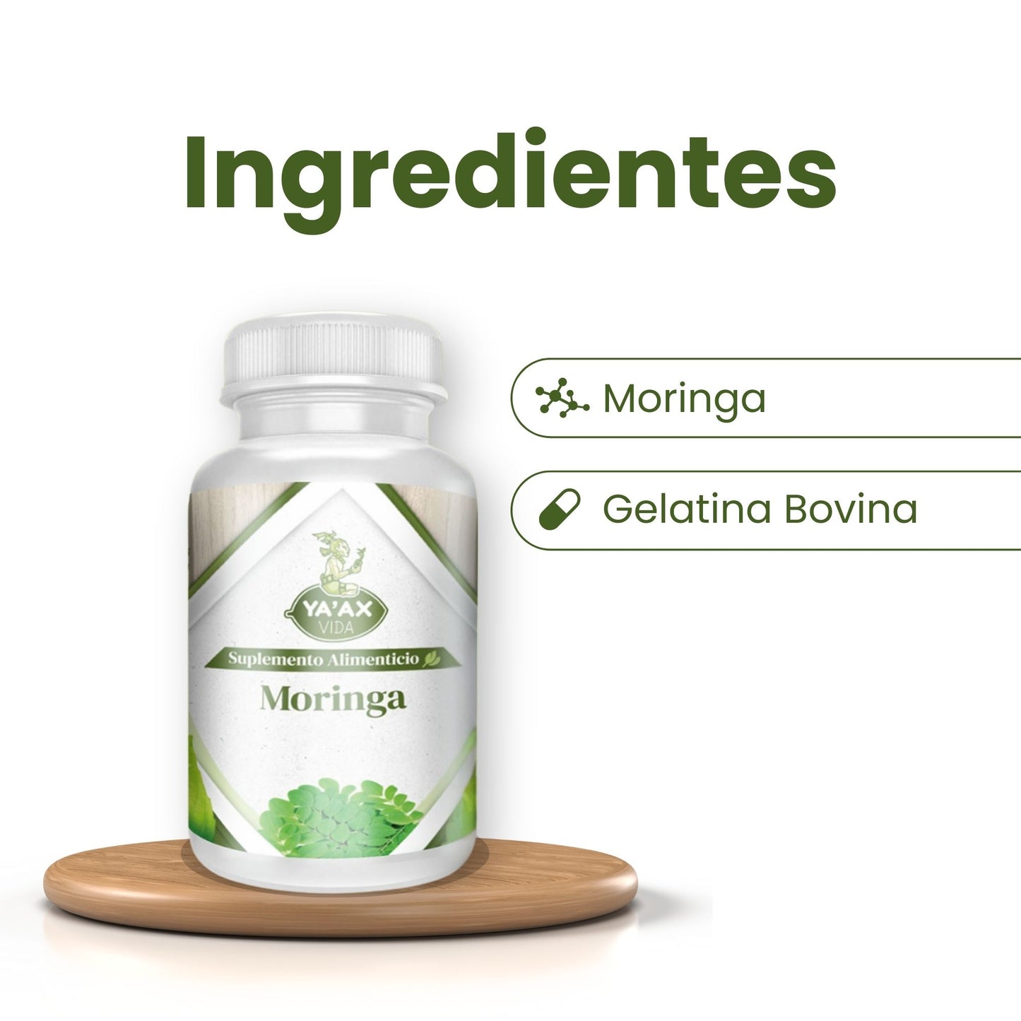 Moringa 90 Capsulas 500 Mg Ya' Ax Vida 100% Puro