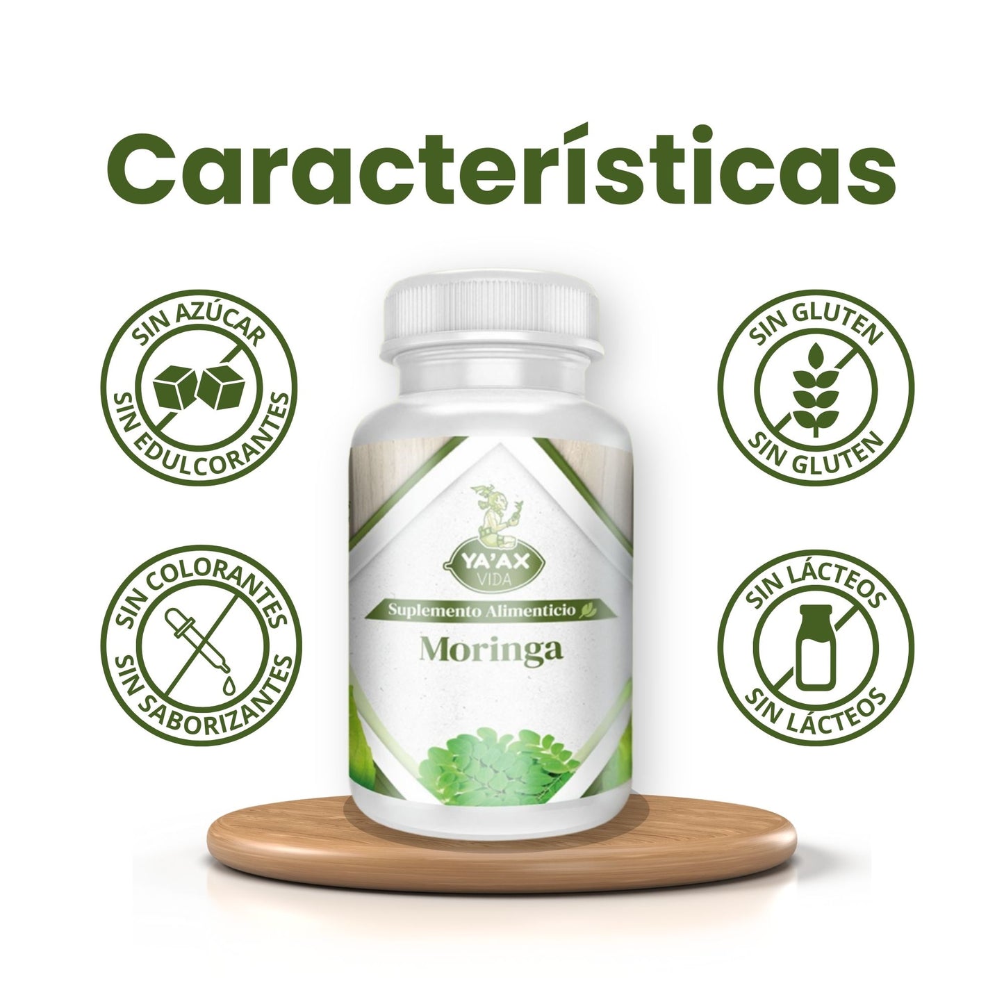 Moringa 90 Capsulas 500 Mg Ya' Ax Vida 100% Puro