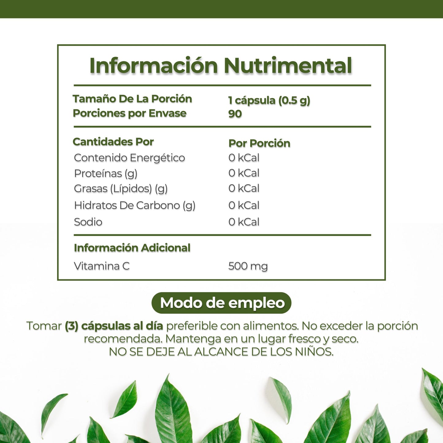Vitamina C Premium 90 Capsulas 500 Mg Ya' Ax Vida 100% Puro