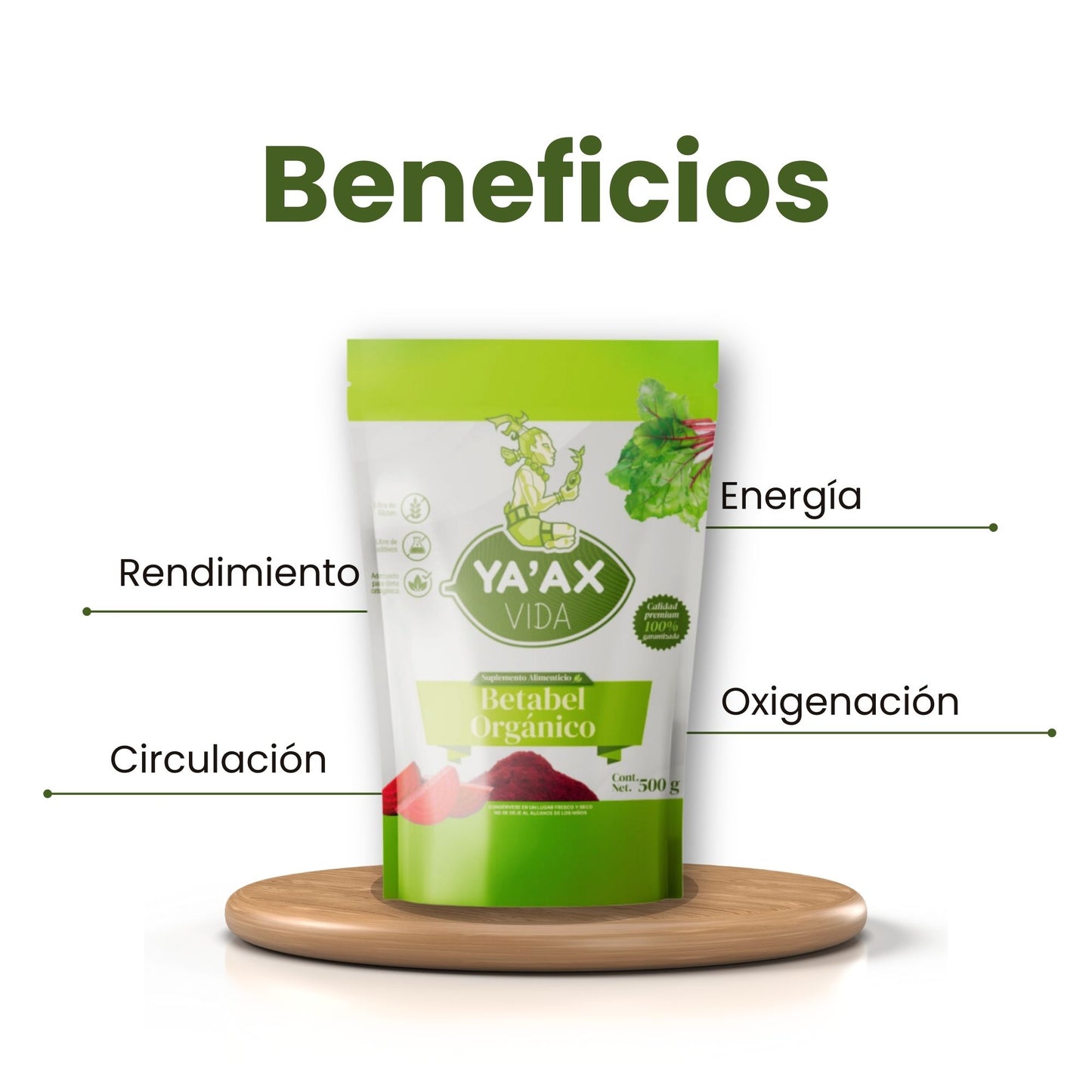 Betabel Orgánico En Polvo 500g 100% Natural Yaax Vida