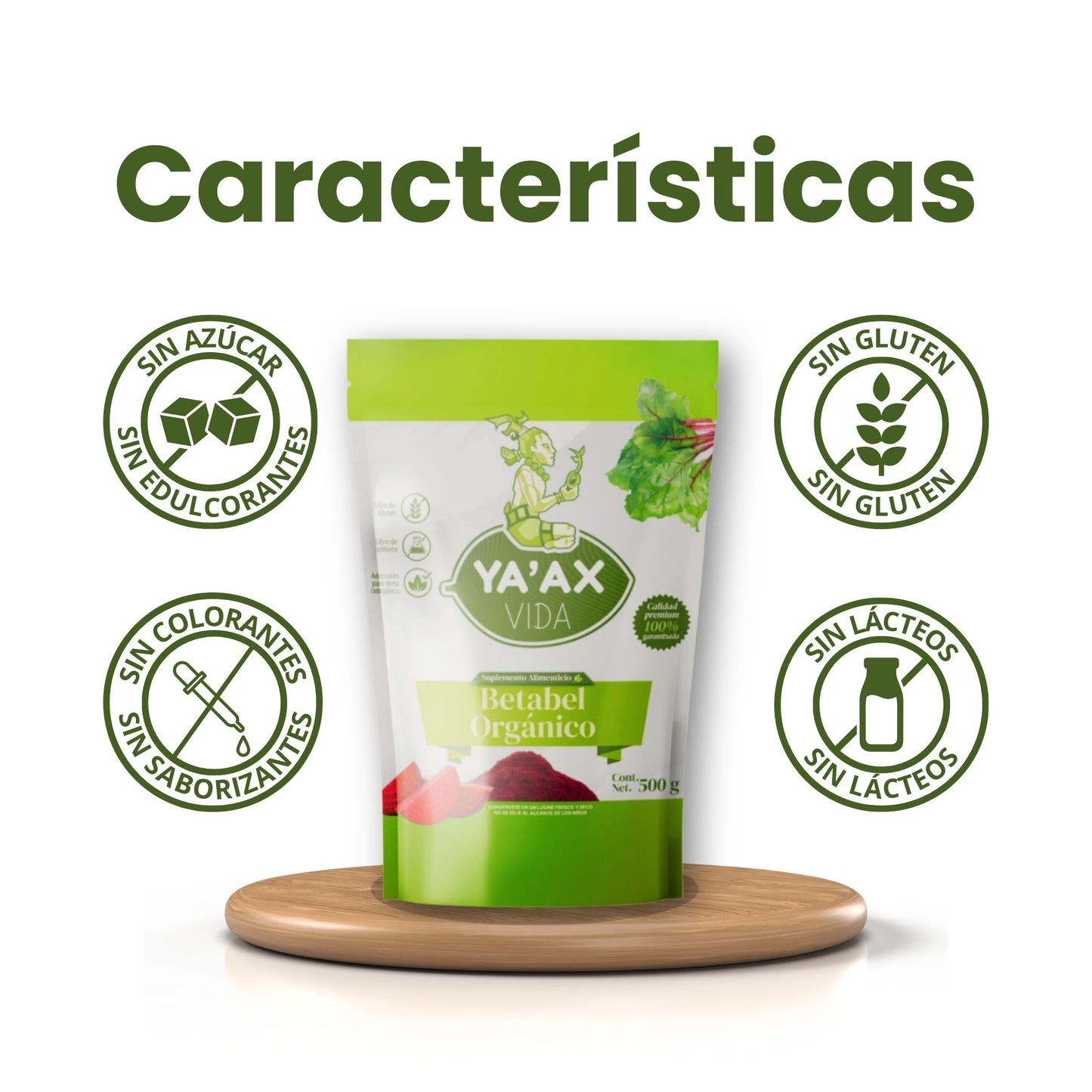 Betabel Orgánico En Polvo 500g 100% Natural Yaax Vida