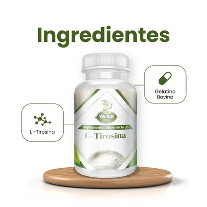 L- Tirosina 90 Capsulas 500 Mg Ya' Ax Vida 100% Puro