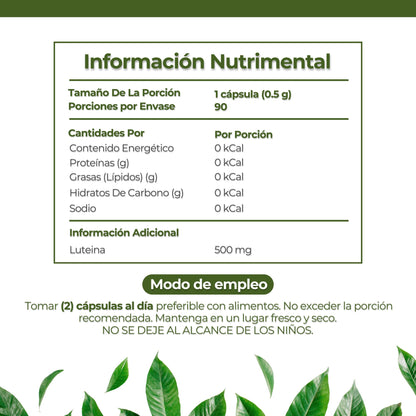 Luteina 90 Capsulas 500 Mg Ya' Ax Vida 100% Puro