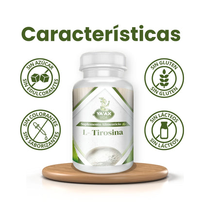 L- Tirosina 90 Capsulas 500 Mg Ya' Ax Vida 100% Puro