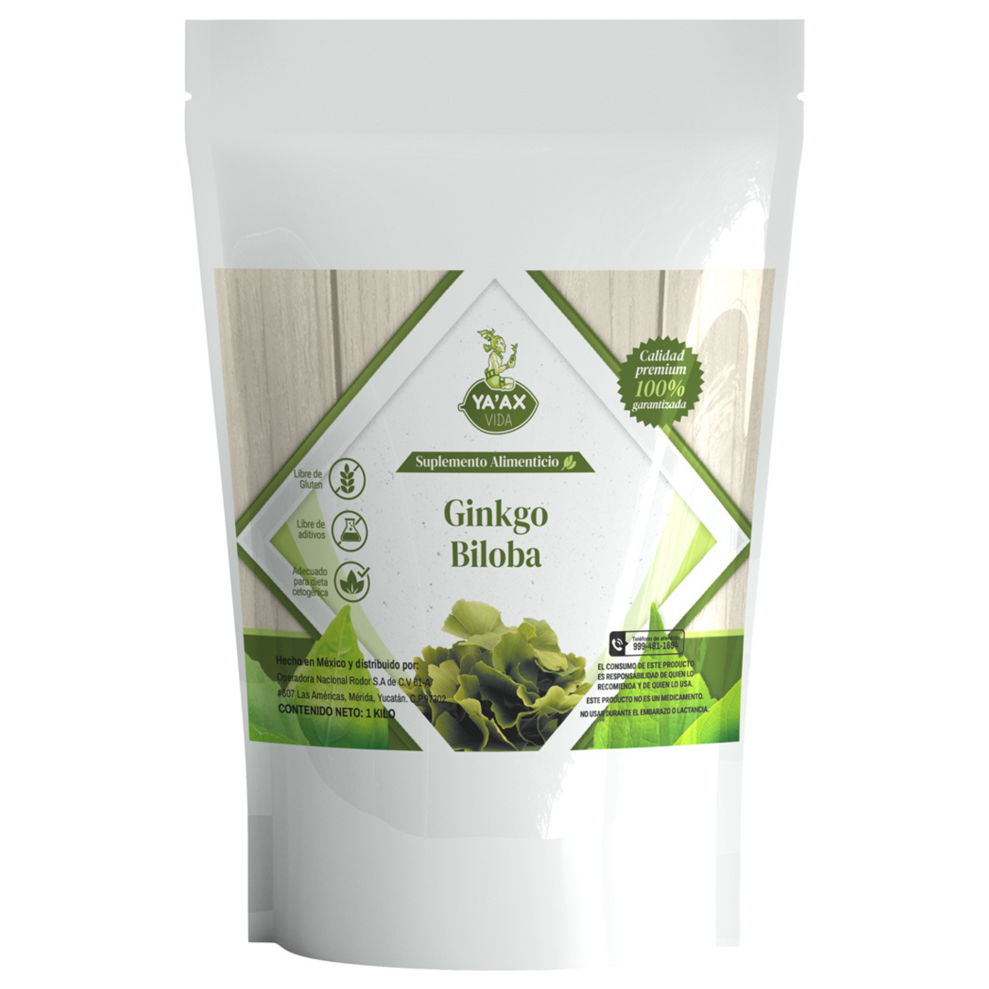 Ginkgo Biloba 1 Kilo Puro En Polvo 100%