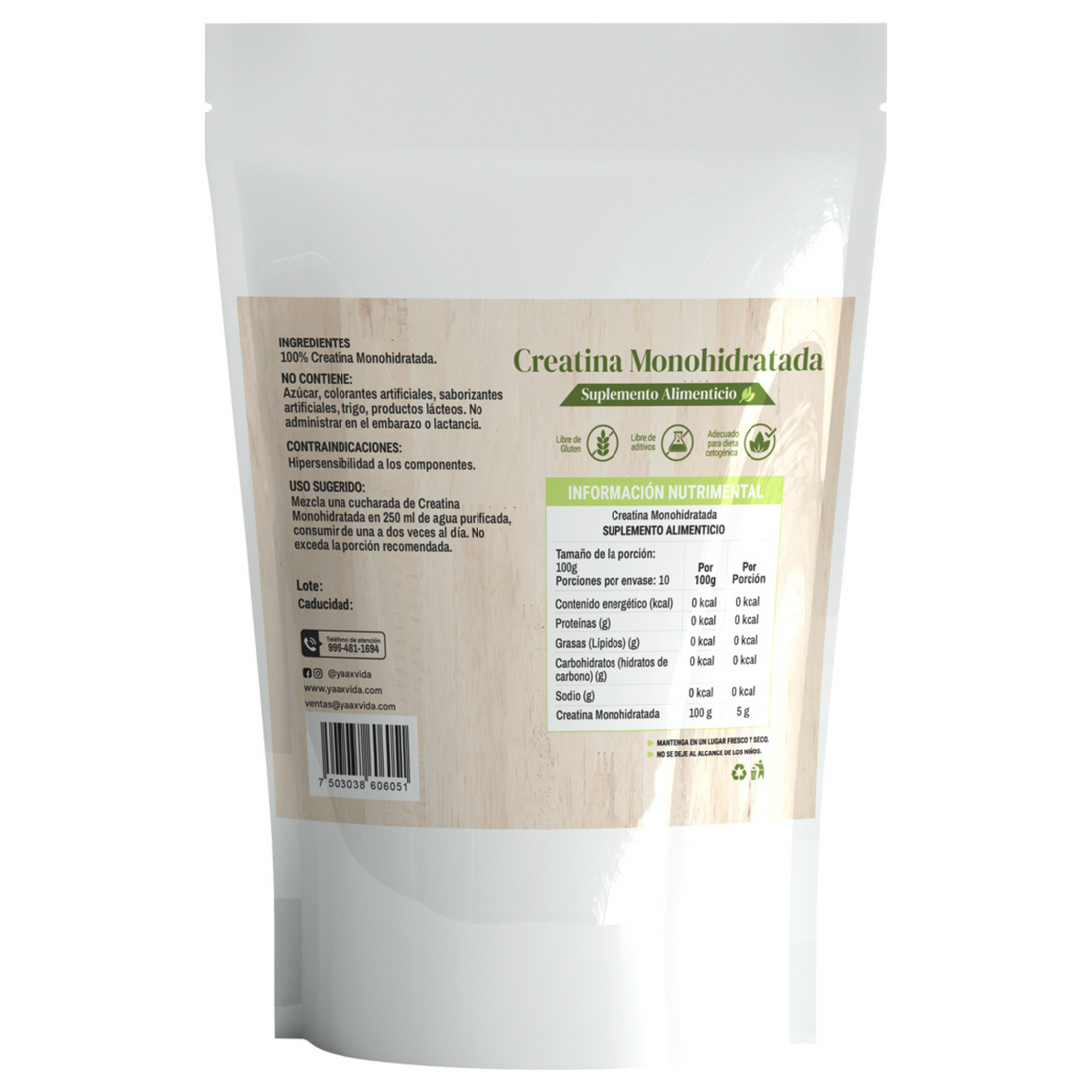 Creatina Monohidratada 1 Kg Polvo 100% Pura