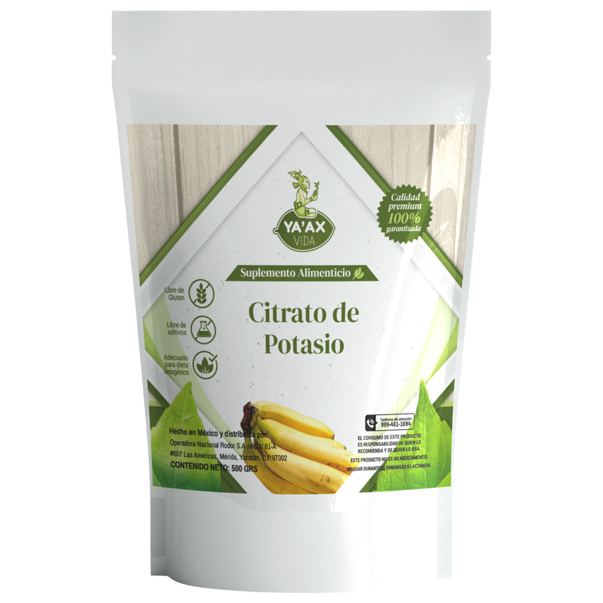 Citrato De Potasio Polvo 100% Puro 500 Grs