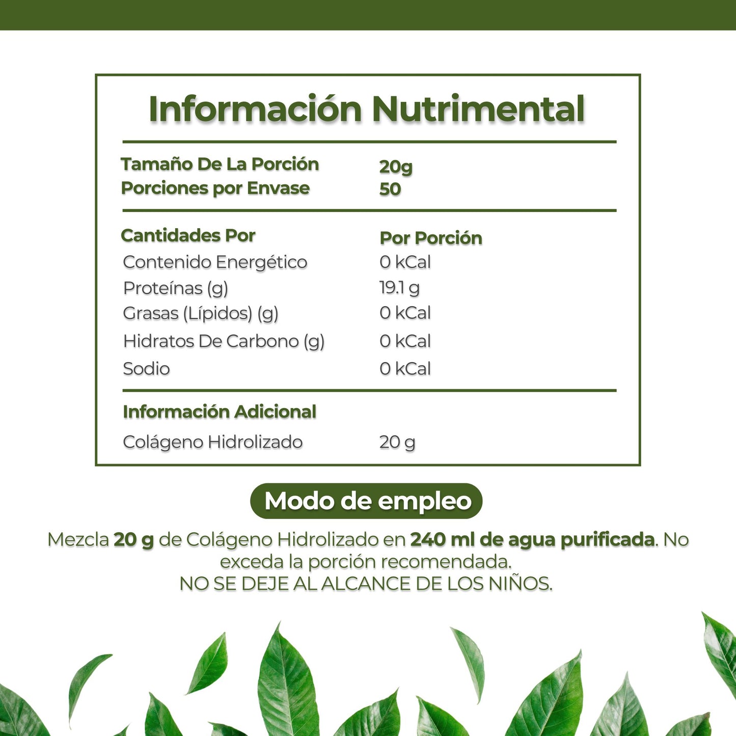 Colágeno Hidrolizado Polvo 100% Puro 1 kilo