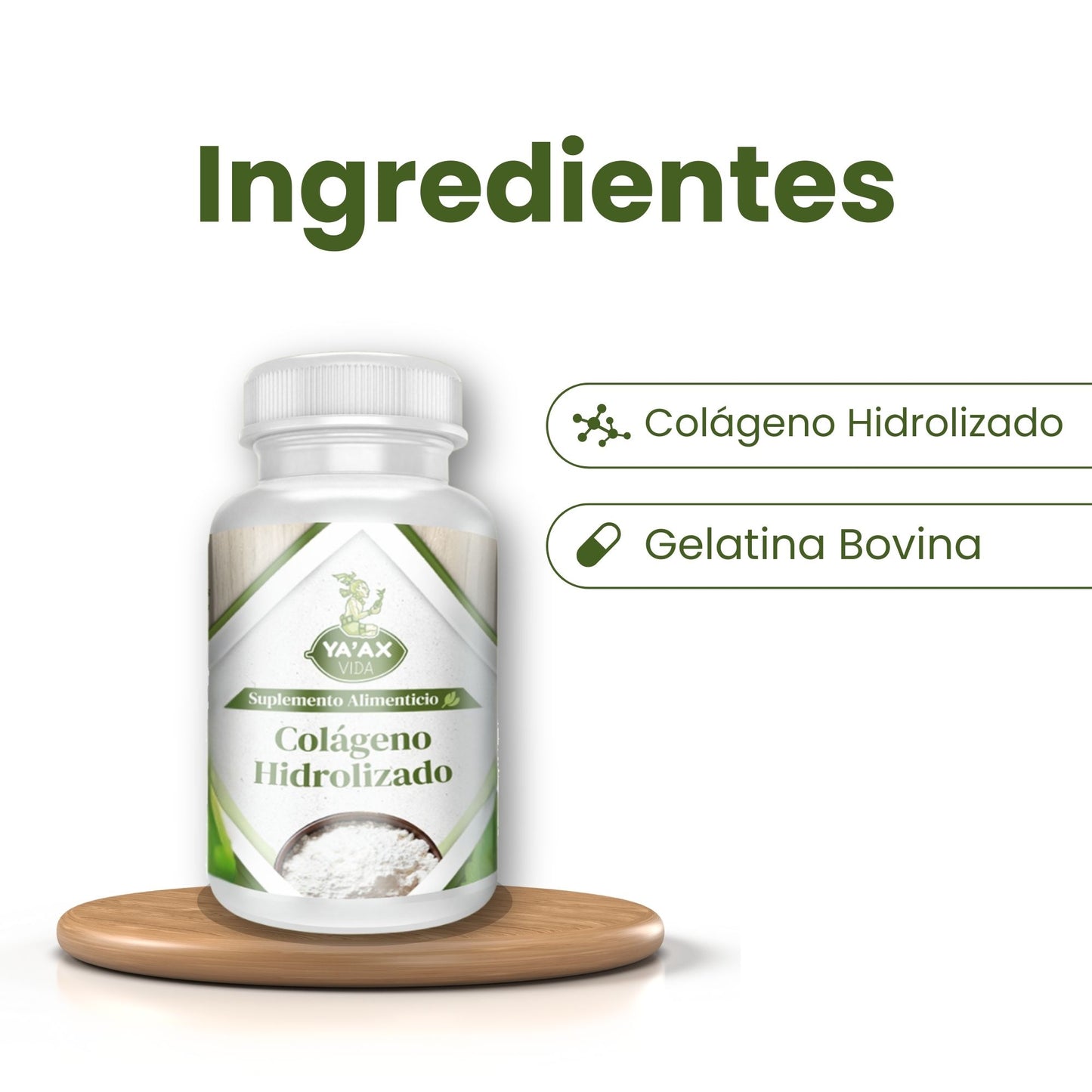Colágeno Hidrolizado Puro 90 Capsulas 500 Mg Ya'ax Vida