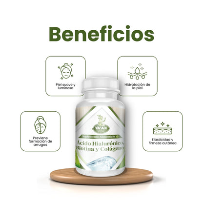 Ácido Hialurónico Biotina Y Colágeno 90 Capsulas 500 Mg Ya'ax Vida