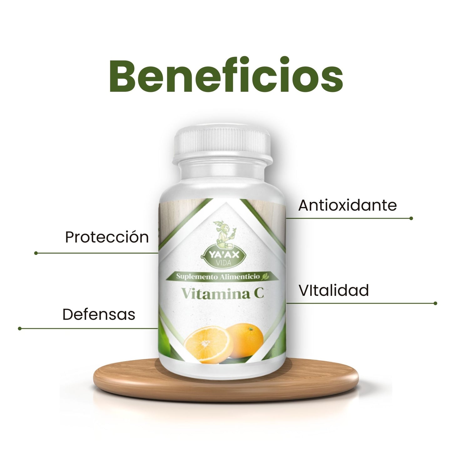 Vitamina C Premium 90 Capsulas 500 Mg Ya' Ax Vida 100% Puro
