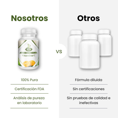 Vitamina C Premium 90 Capsulas 500 Mg Ya' Ax Vida 100% Puro