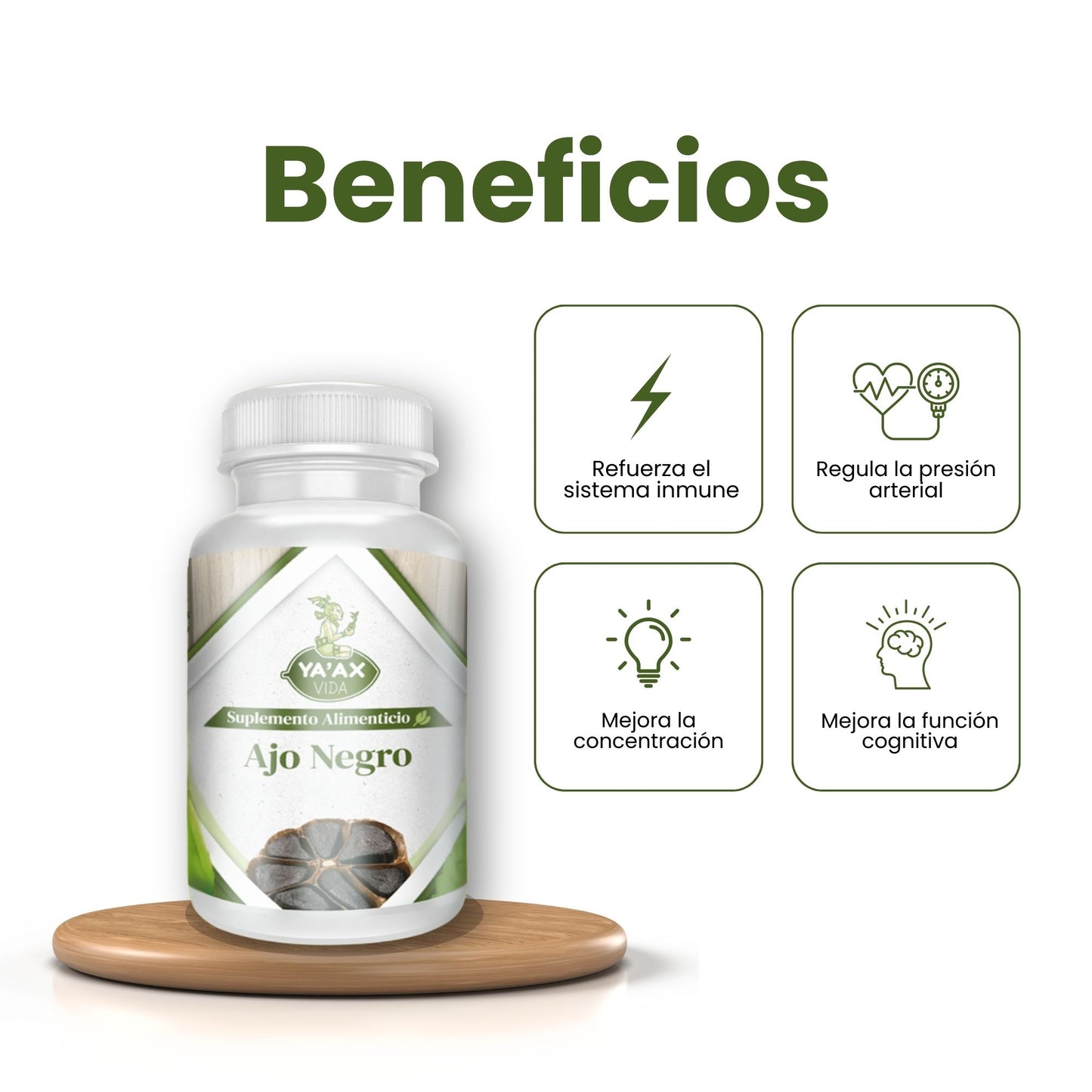 Ajo Negro 90 Capsulas 500 Mg - Ya Ax Vida 100% Puro