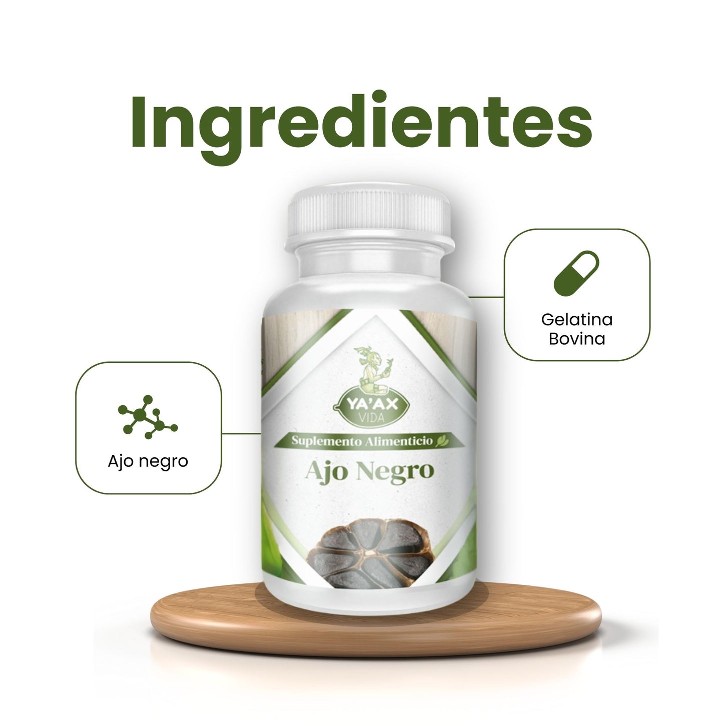 Ajo Negro 90 Capsulas 500 Mg - Ya Ax Vida 100% Puro
