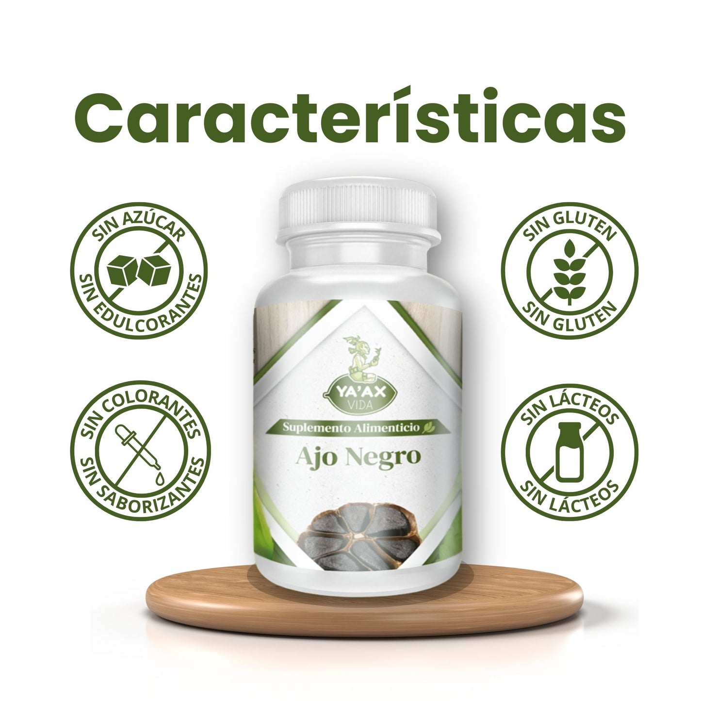 Ajo Negro 90 Capsulas 500 Mg - Ya Ax Vida 100% Puro