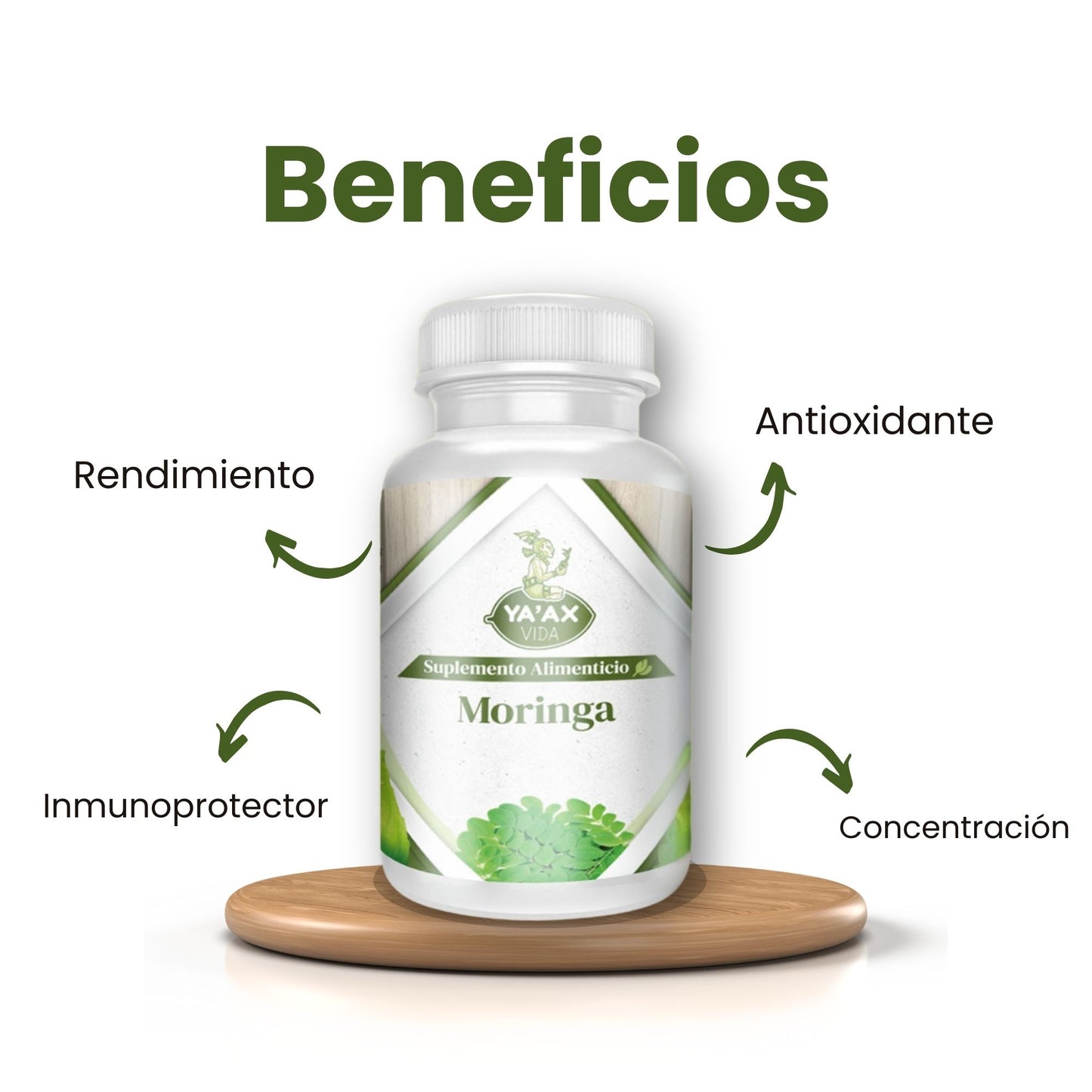 Moringa 90 Capsulas 500 Mg Ya' Ax Vida 100% Puro