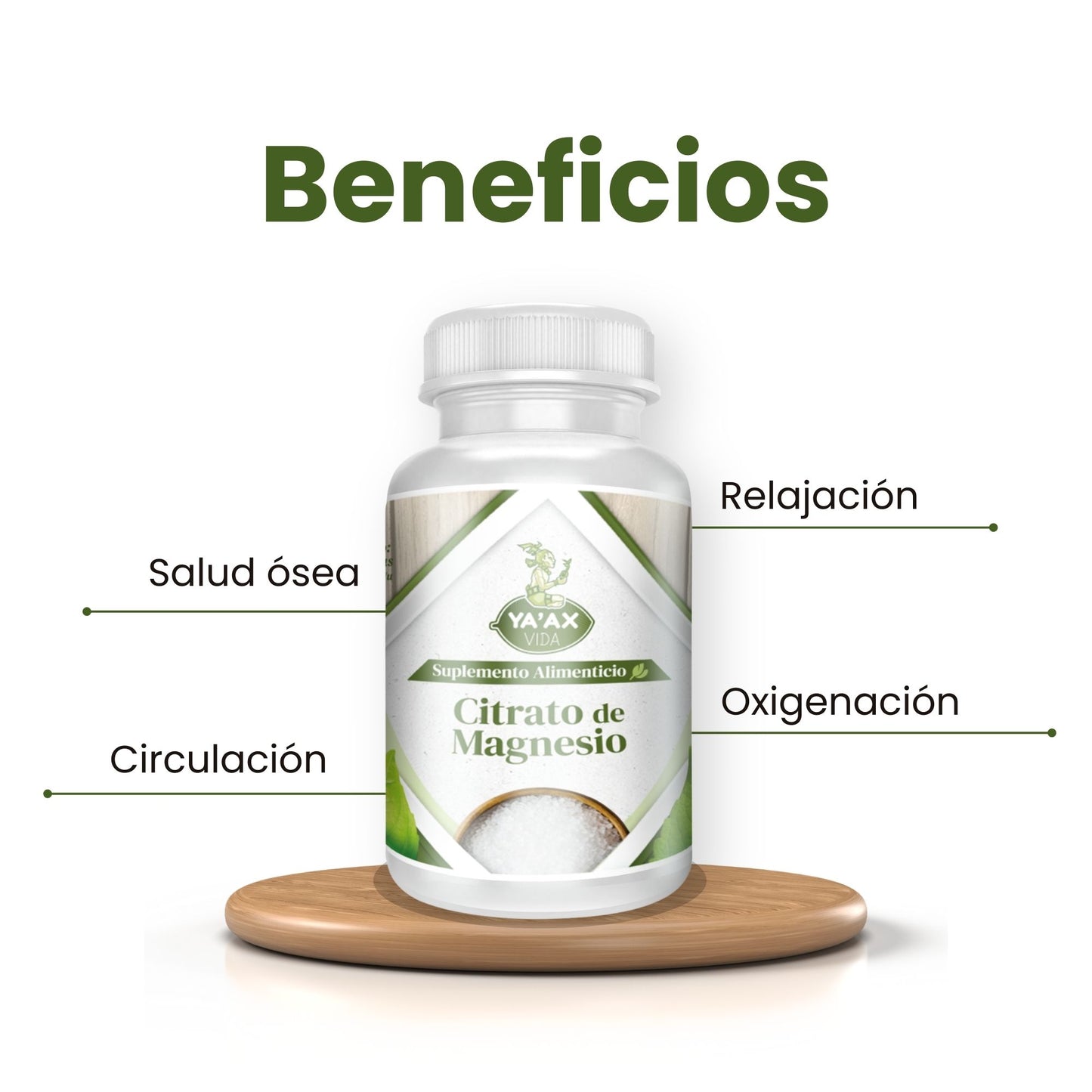 Citrato De Magnesio 90 Capsulas 500 Mg Ya'ax Vida 100% Puro