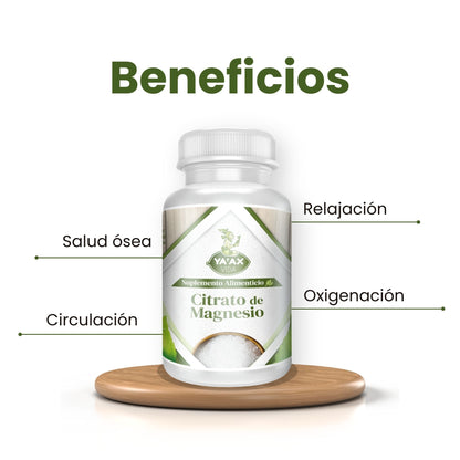 Citrato De Magnesio 90 Capsulas 500 Mg Ya'ax Vida 100% Puro