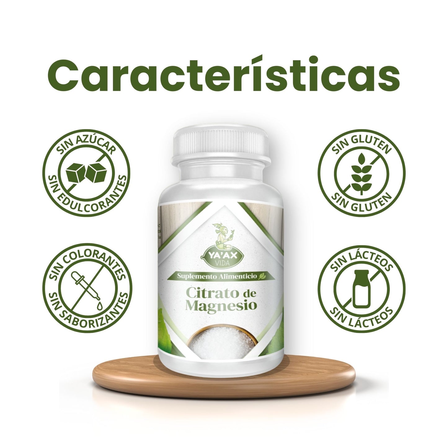 Citrato De Magnesio 90 Capsulas 500 Mg Ya'ax Vida 100% Puro