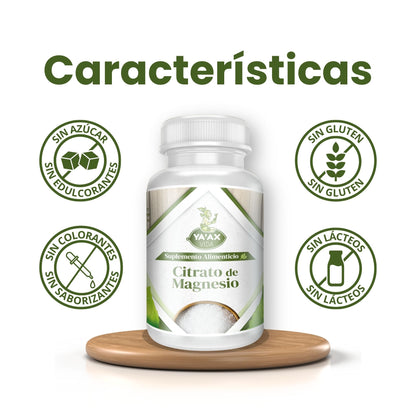 Citrato De Magnesio 90 Capsulas 500 Mg Ya'ax Vida 100% Puro