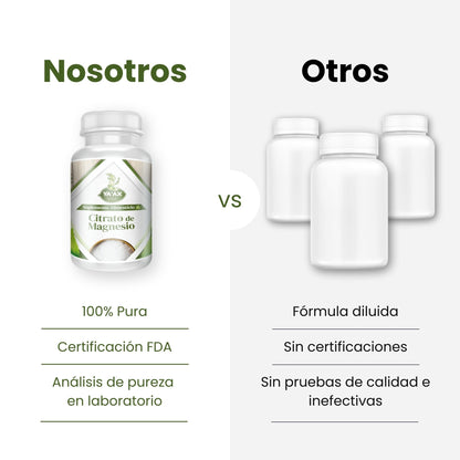 Citrato De Magnesio 90 Capsulas 500 Mg Ya'ax Vida 100% Puro
