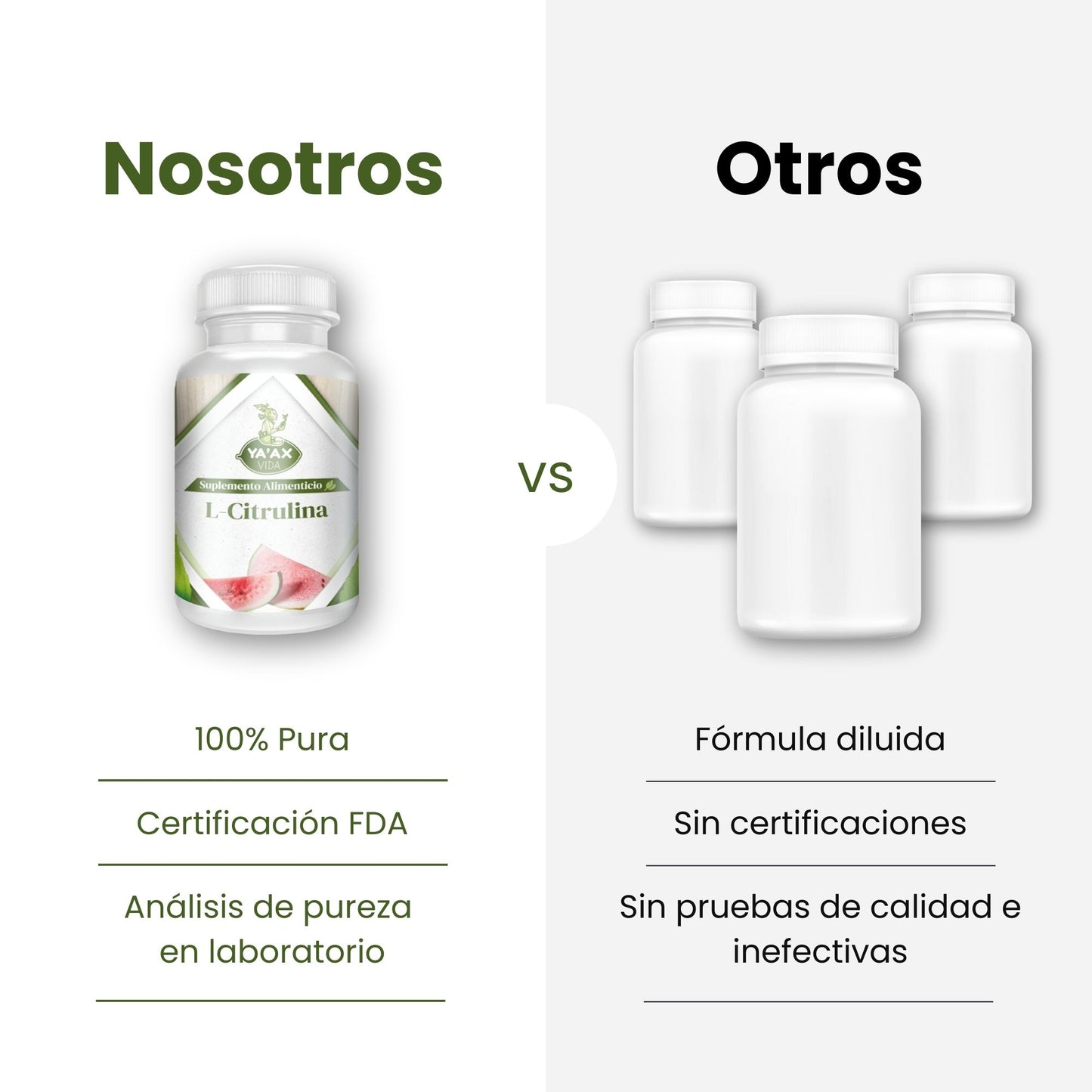L- Citrulina 90 Capsulas 500 Mg Ya' Ax Vida 100% Puro