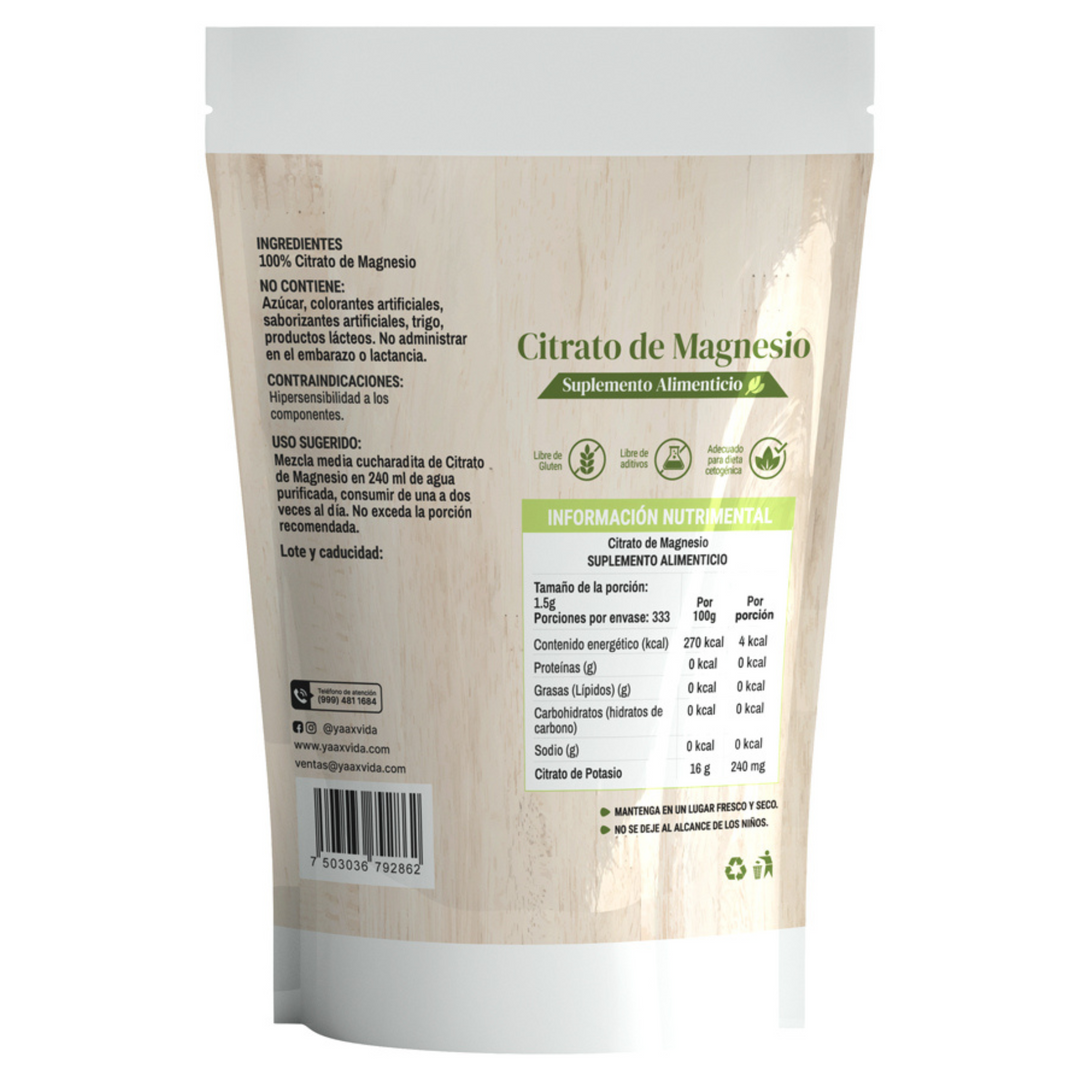 Citrato de magnesio en polvo 500 g